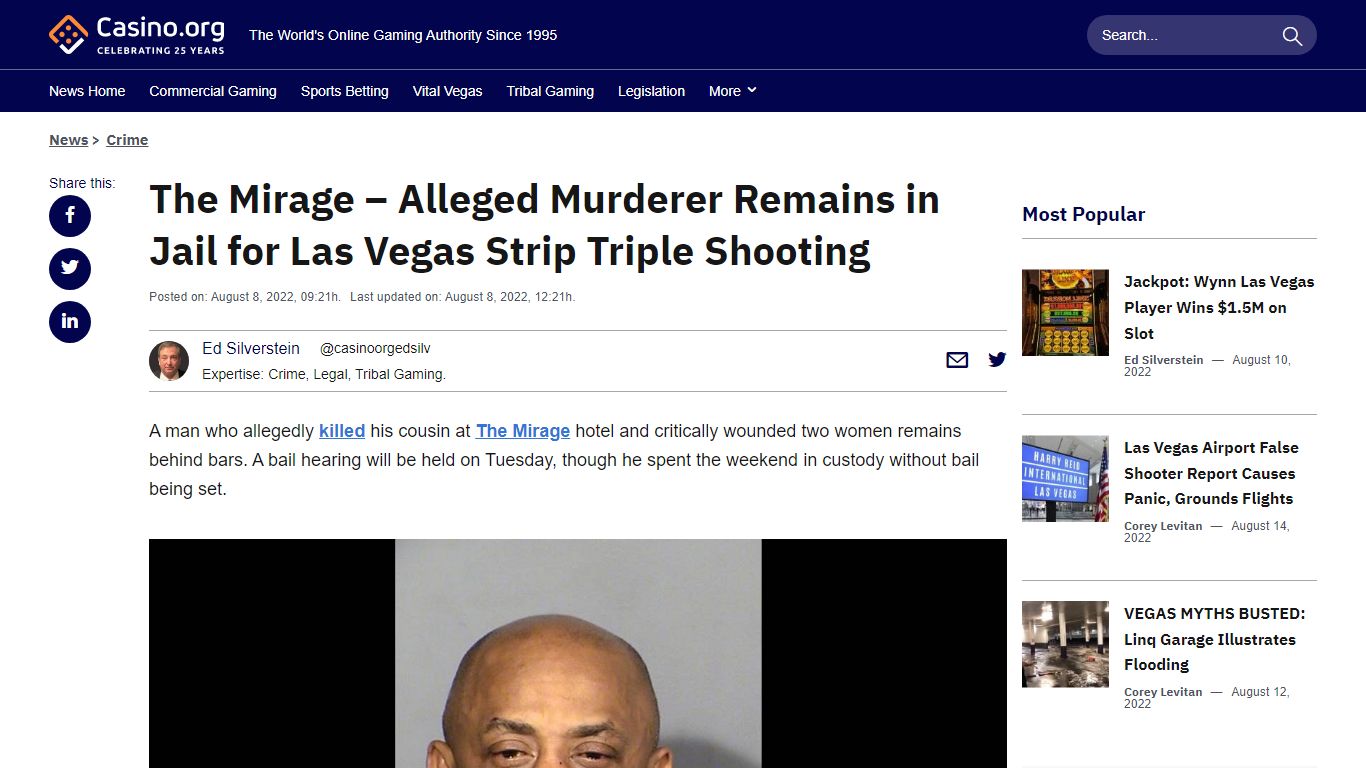 The Mirage – Alleged Murderer Remains in Jail for Las Vegas Strip ...
