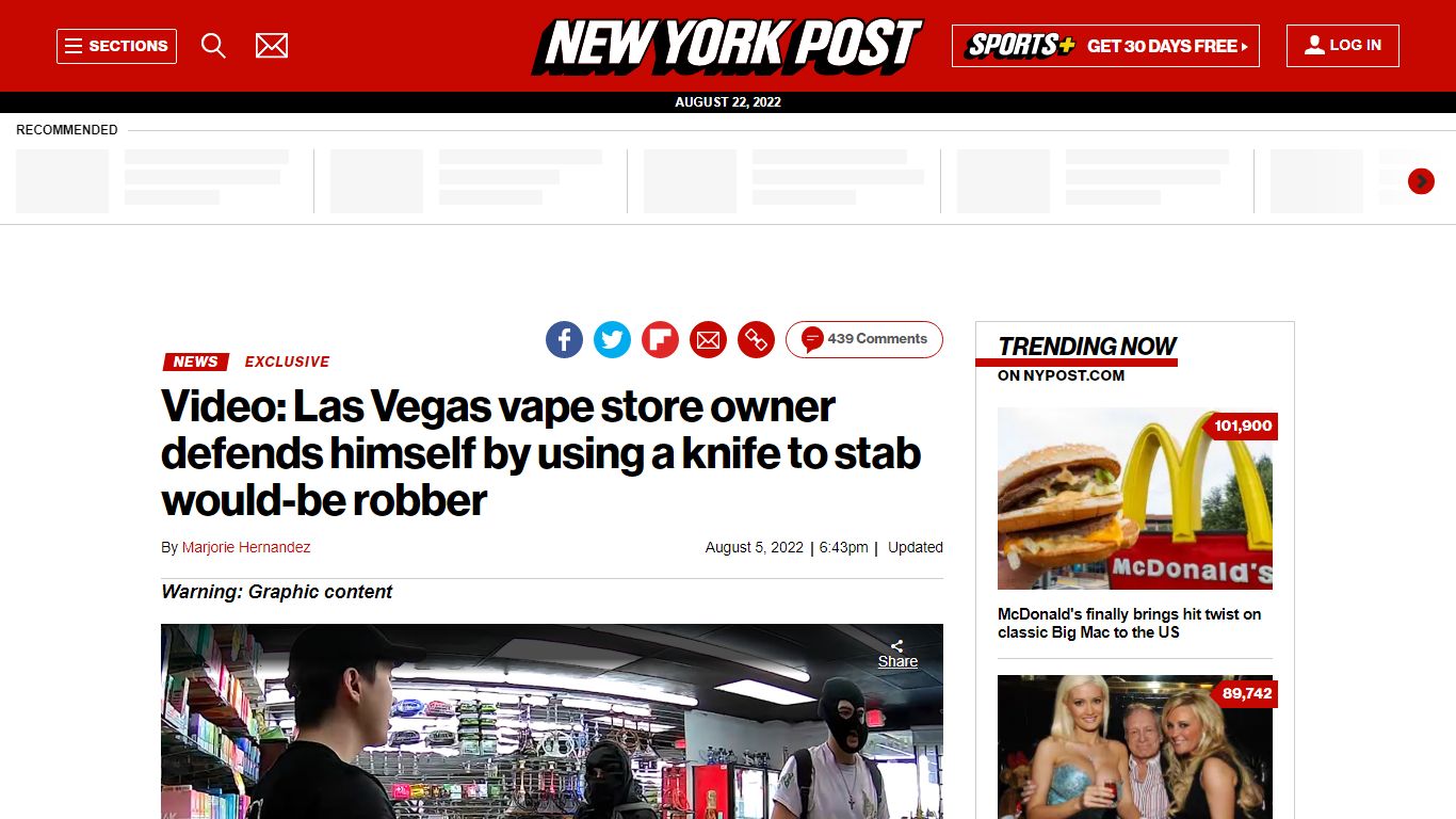 Las Vegas vape store owner defends himself by stabbing would-be robber